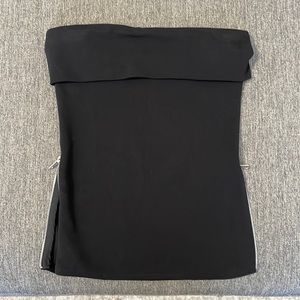 Black strapless Zara tube top with side zippers in size M new never worn